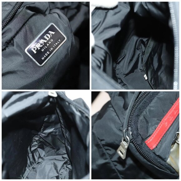 PRADA Sports Shoulder Bag Nylon Black Silver Auth bs26885 - Picture 15 of 16